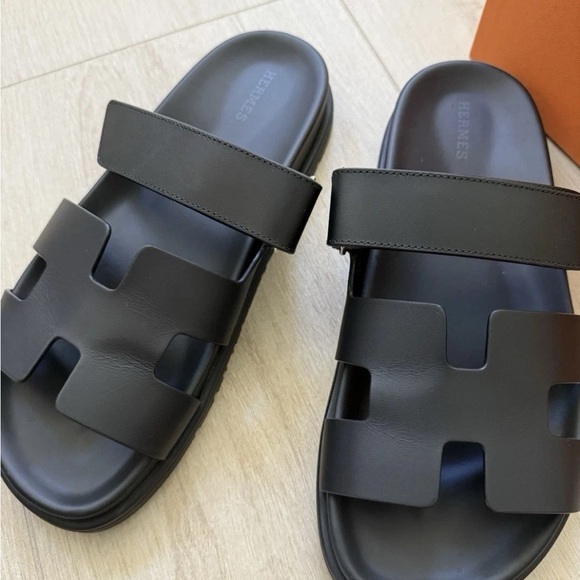 Hermes Shoes - Hermes Women's Black Slide Sandals